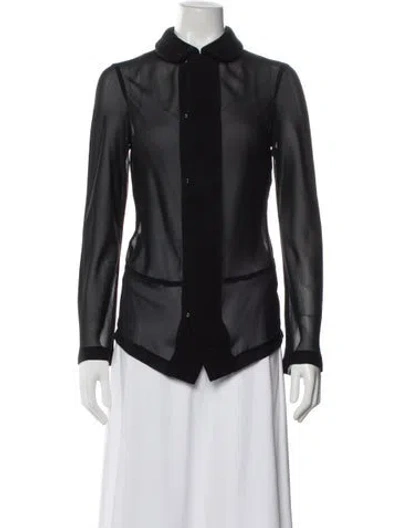 Pre-owned Comme Des Garçons Long Sleeve Blouse In Gray