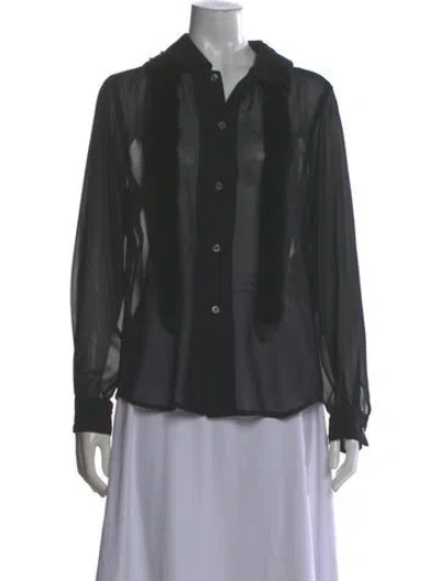 Pre-owned Comme Des Garçons Long Sleeve Blouse In Gray