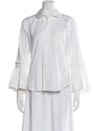 Pre-owned Comme Des Garçons Long Sleeve Blouse In White