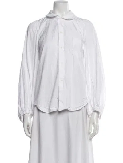 Pre-owned Comme Des Garçons Long Sleeve Blouse In White
