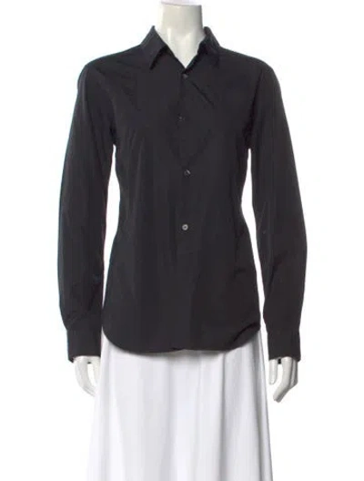 Pre-owned Comme Des Garçons Long Sleeve Button-up Top In Black