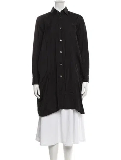 Pre-owned Comme Des Garçons Long Sleeve Button-up Top In Black