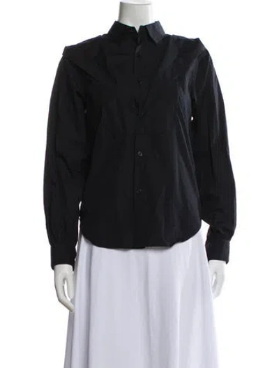 Pre-owned Comme Des Garçons Long Sleeve Button-up Top In Black