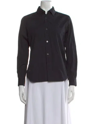 Pre-owned Comme Des Garçons Long Sleeve Button-up Top In Black