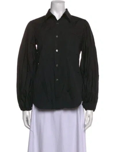 Pre-owned Comme Des Garçons Long Sleeve Button-up Top In Black