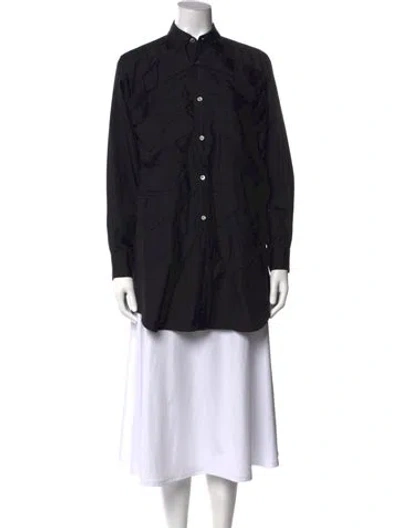 Pre-owned Comme Des Garçons Long Sleeve Button-up Top In Black