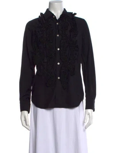 Pre-owned Comme Des Garçons Long Sleeve Button-up Top In Blue