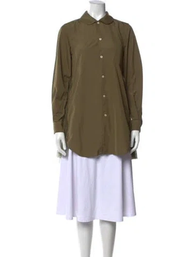 Pre-owned Comme Des Garçons Long Sleeve Button-up Top In Green