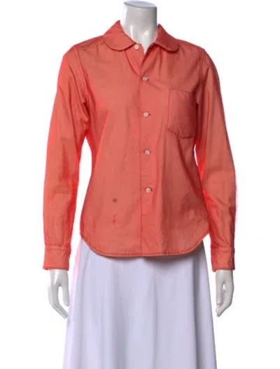 Pre-owned Comme Des Garçons Long Sleeve Button-up Top In Orange