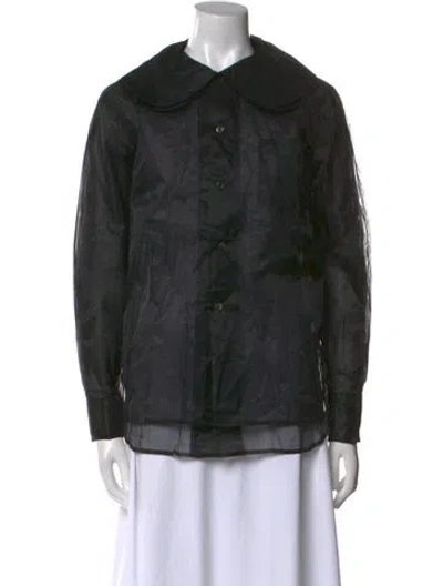 Pre-owned Comme Des Garçons Long Sleeve Button-up Top W/ Tags In Black