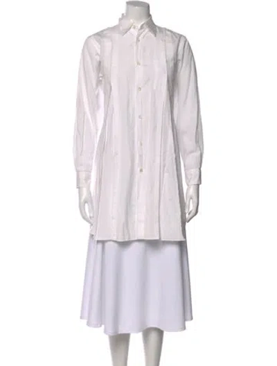 Pre-owned Comme Des Garçons Long Sleeve Button-up Top In White