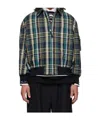 Comme Des Garçons Multicolor Checked Jacket In Black