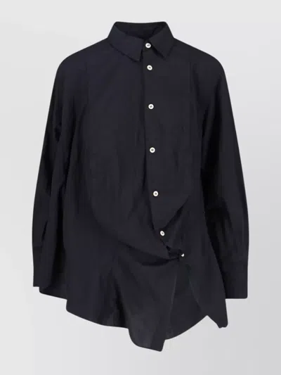 Comme Des Garçons Long Sleeve Collared Top For Casual Wear In Black