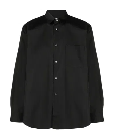 Comme Des Garçons Long-sleeve Cotton Shirt In Black