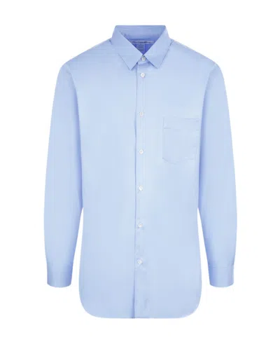 Comme Des Garçons Long-sleeve Cotton Shirt In Blue