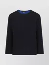 Comme Des Garçons Long Sleeve Crew Neck Knit Sweater In Black