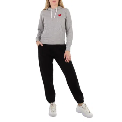 Comme Des Garçons Long-sleeve Embroidered Heart Logo Hoodie