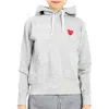 Comme Des Garçons Comme Des Garcons Long-sleeve Embroidered Heart Logo Hoodie In Gray
