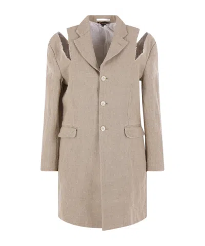 Comme Des Garçons Long Sleeve Jacket In Brown