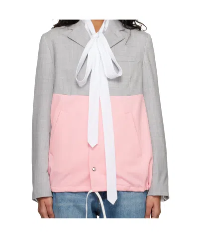 Comme Des Garçons Long Sleeve Jacket In Pink