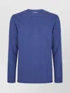 Comme Des Garçons Long Sleeve Ribbed Knit Sweater In Blue