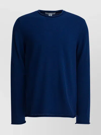 Comme Des Garçons Long Sleeve Round Neck Fitted Knitwear In Blue
