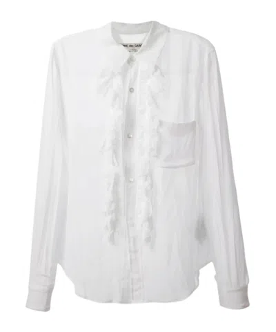Comme Des Garçons Long Sleeve Shirt In White