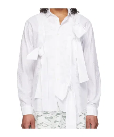 Comme Des Garçons Long Sleeve Shirt In White