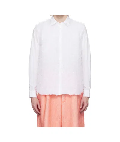 Comme Des Garçons Long Sleeve Shirt In White