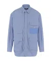 Comme Des Garçons Cotton Shirt With Striped Pattern In Blue