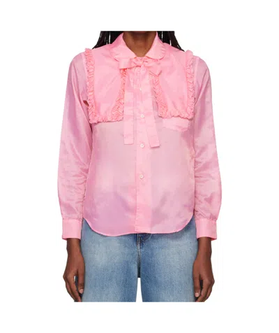 Comme Des Garçons Long Sleeve Shirt In Pink