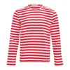Comme Des Garçons Stripe Long Sleeve T-shirt In Red