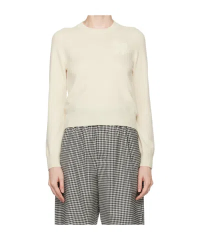 Comme Des Garçons Long Sleeve Sweater In White
