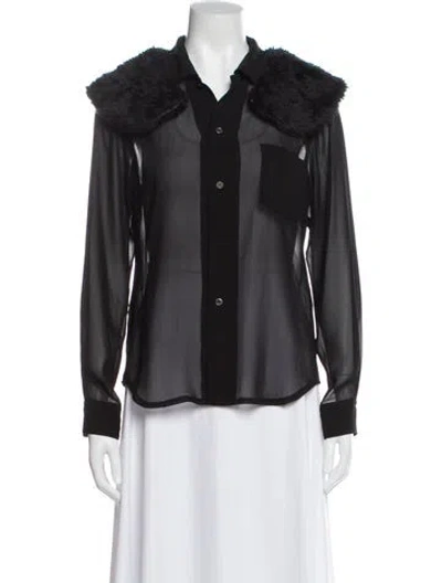 Pre-owned Comme Des Garçons Long Sleeve Top In Black