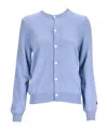 Comme Des Garçons Light Blue Small Heart Cardigan In Blue