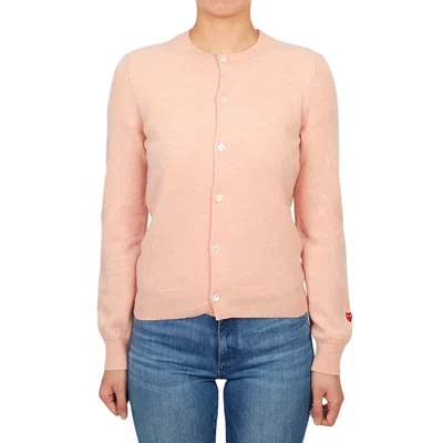 Comme Des Garçons Long-sleeved Cardigan In Pink