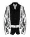 Comme Des Garçons Avant-garde Laminated Jacket With Wool Insert In Silver