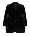 Comme Des Garçons Women Velvet Jacket Cut-out Detail In Black