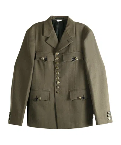 Comme Des Garçons Long-sleeved Casual Jacket In Green