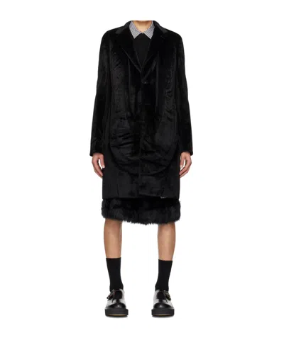 Comme Des Garçons Long-sleeved Coat In Black