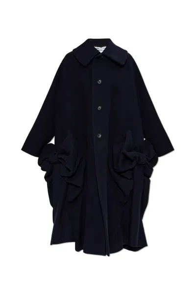 Comme Des Garçons Long-sleeved Coat In Blue