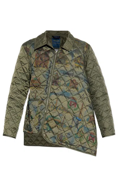 Comme Des Garçons Long-sleeved Cotton Jacket In Green