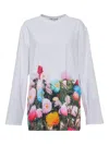 Comme Des Garçons Long-sleeved Floral-print Jersey In White