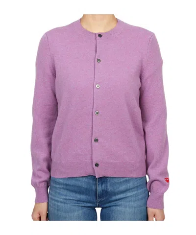 Comme Des Garçons Long-sleeved Knitwear In Purple