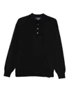 Comme Des Garçons Long-sleeved Polo Shirt In Black