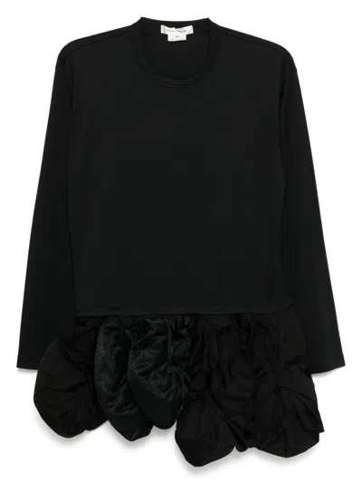 Comme Des Garçons Long-sleeved Ruffle Dress In Black