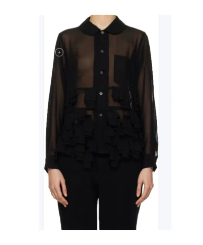 Comme Des Garçons Long-sleeved Shirt In Black