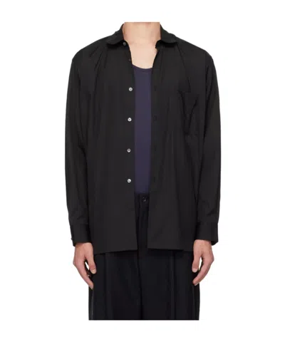 Comme Des Garçons Long-sleeved Shirt In Black