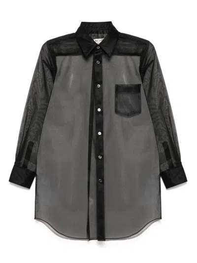 Comme Des Garçons Long-sleeved Shirt In Black