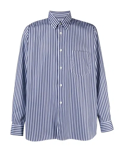 Comme Des Garçons Long-sleeved Shirt In Blue